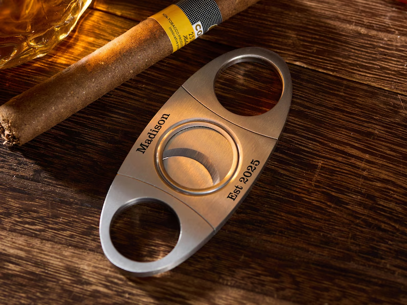 Engraved Cigar Cutter for Men Gift for Groomsman Personalized Cigar Cutter For Dad, Groomsman Gift Proposal Custom Cigar Accessories For Him
