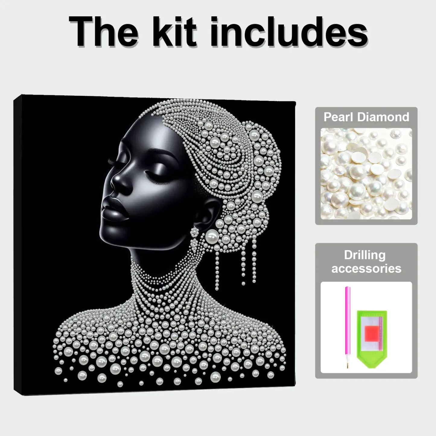 Framed Gracelady - Pearls Painting Kit for Creativity DIY Pearl Dot Crafts for Gift Home Wall Decor 