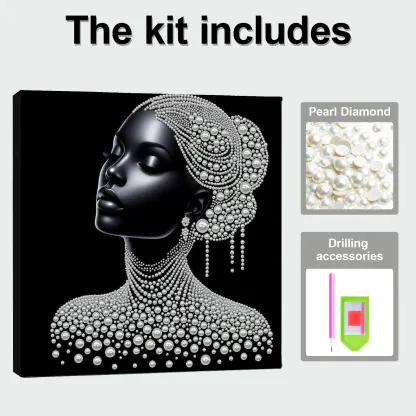 Framed Gracelady - Pearls Painting Kit for Creativity DIY Pearl Dot Crafts for Gift Home Wall Decor 