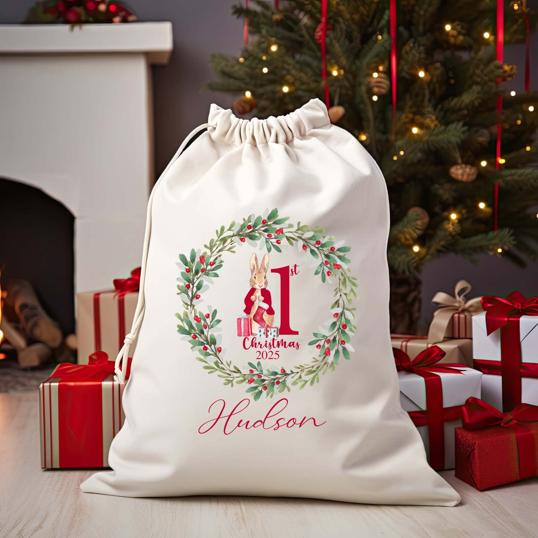 Christmas Santa Bag Christmas Presents Bag Christmas Gift Sack Personalized Kids Sack First Christmas Gift Christmas Santa Sack