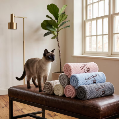 Personalized Warm Pet Blanket, Soft Customizable Blanket for Dogs and Cats | Cozy and Comfy Pet Blanket