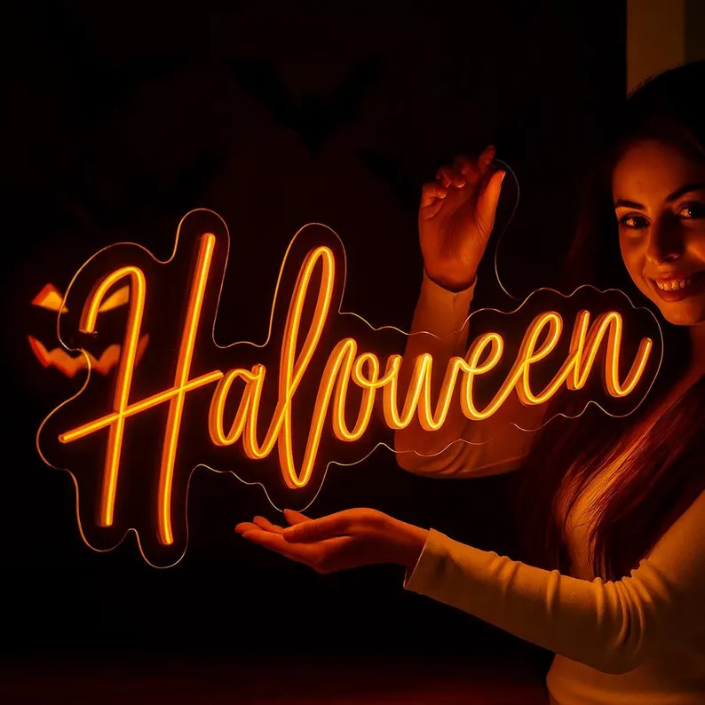 Custom Spooky Halloween Neon Sign | Boo LED Neon Light Decor!