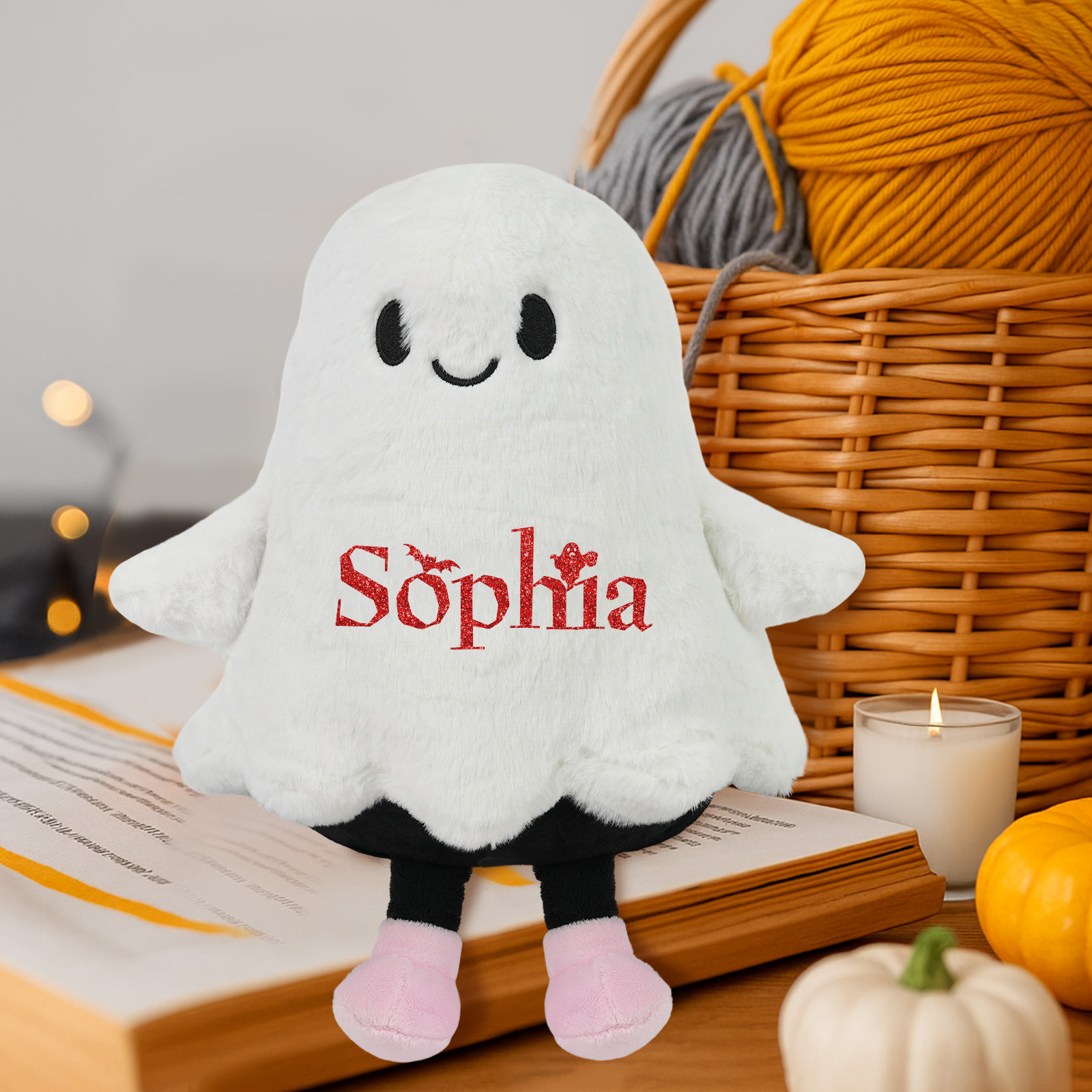 Custom Halloween Ghost Plush, Personalized My First Halloween Stuffed Animal, Soft Ghost Toy Gift for Baby Girls Boys Kids