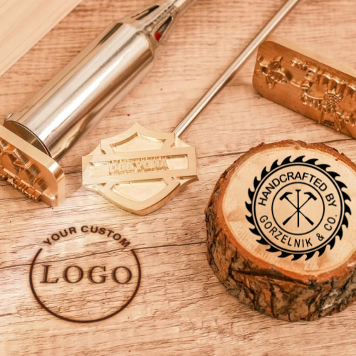 Custom Branding Iron with Electric Heat, Engraved Logo Stamp for Personalized Wood Art and Gifts