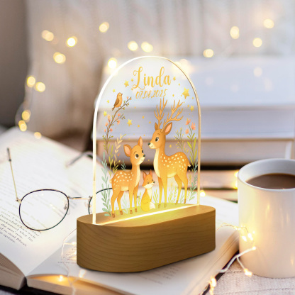 Baby Bear Pink Moon Nightlight, Kids Custom Name Lights,Kids Bedroom Nightlight