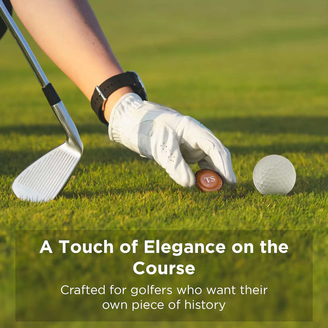 Premium Leather Golf Ball Marker Set of 2, Full Grain Vegetable Tanned Leather, Personalized Golf Gift, Custom Monogram, 1.5" Diameter, Perfect for Golf Lovers
