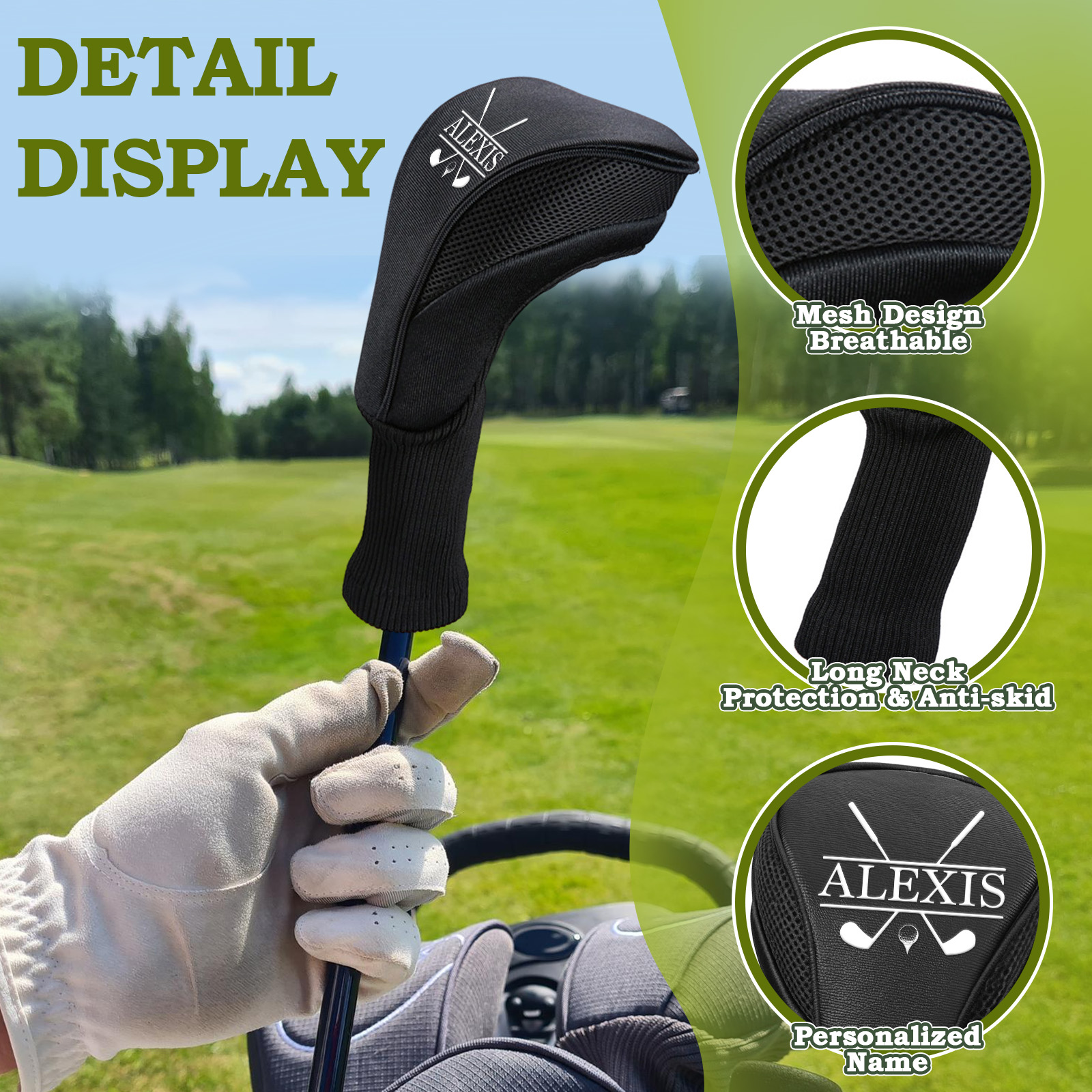 Personalized Golf Club Cover, Custom Golf Head Covers for Driver Fairway with Your Unique Design & Name, Ideal Golfing Gifts for Golfers Golf Lovers Dad Husband Father's Day, Golf Accessories