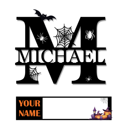 Personalized Halloween Split Monogram Custom Halloween Alphabet Letters Halloween Family Name Sign Spooky Last Name Letter Monogram Custom Metal Fall Autumn Home Decor