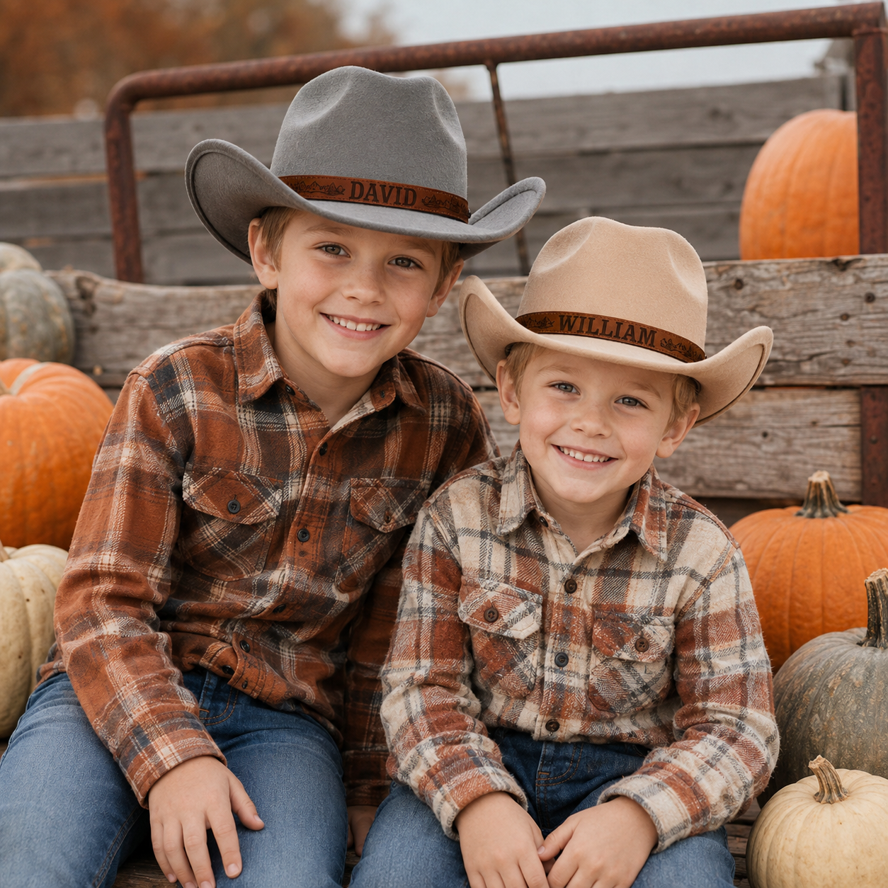 Personalized Cowboy Hat for Toddler Boys Girls, Western Hat for Kids Men Women, Custom Leather Patch Baby Cowgirl Hat