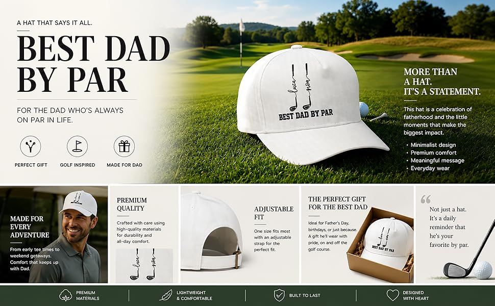 Personalized Best Dad By Par Hat