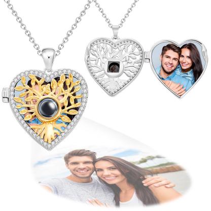 Custom Photo Projection Necklace Flip Cover Exquisite Gifts