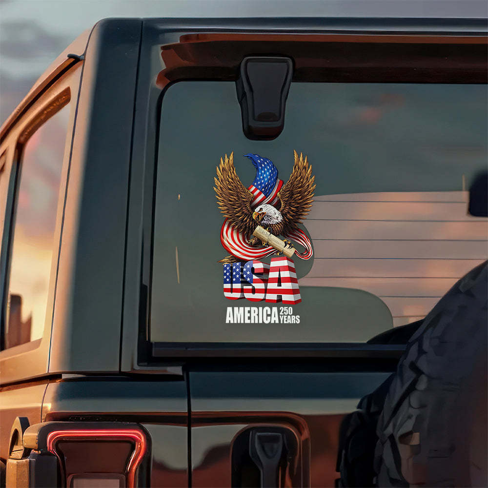 USA America 250 Years Eagle US Flag Car Window Decal Sticker HA75 898730