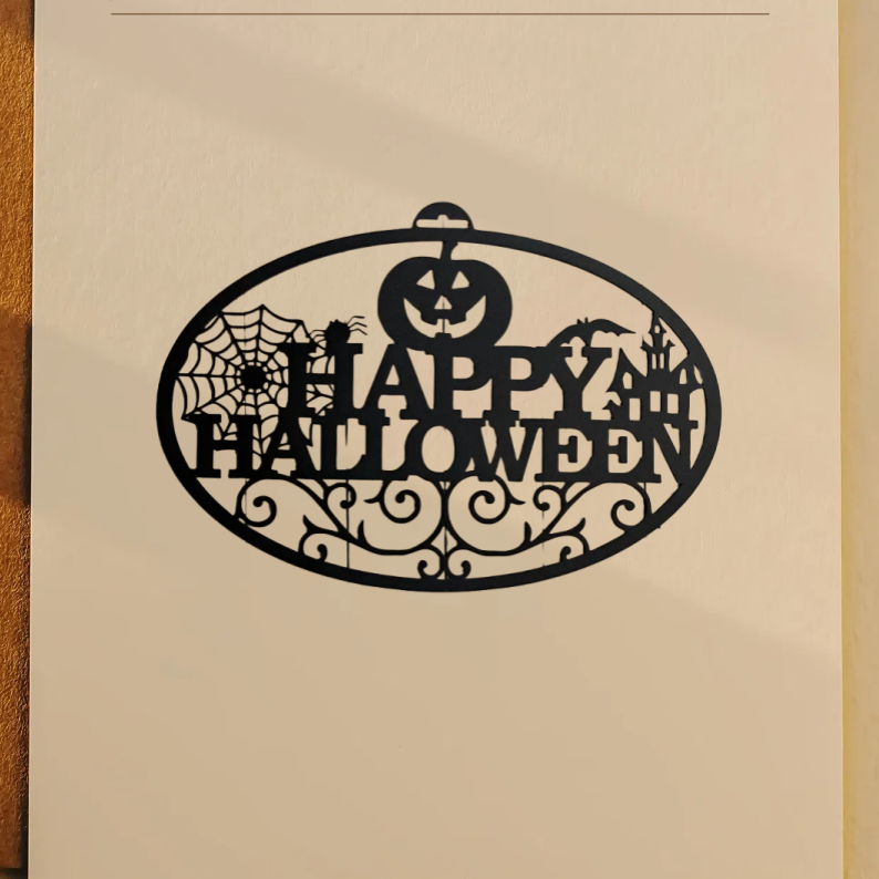 Happy Halloween Metal Door Hanger, Halloween Decor, Fall Decor, Halloween Sign, Metal Art, Halloween Wreath
