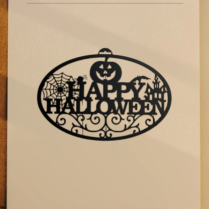 Happy Halloween Metal Door Hanger, Halloween Decor, Fall Decor, Halloween Sign, Metal Art, Halloween Wreath