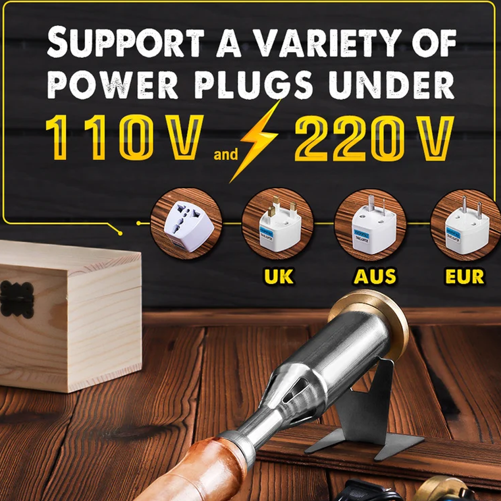 Personalized Branding Iron with Custom Logo, Electric or Manual Options – Ideal for Wood Crafting, DIY Gifts and Workshops