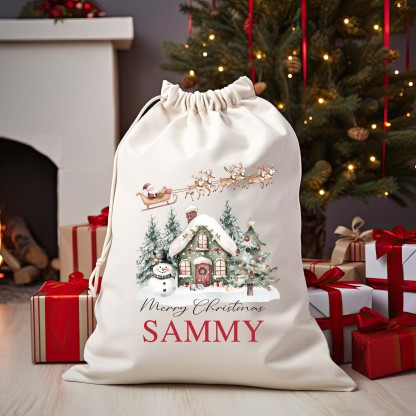 Christmas Santa Bag Christmas Presents Bag Christmas Gift Sack Personalized Kids Sack First Christmas Gift Christmas Santa Sack