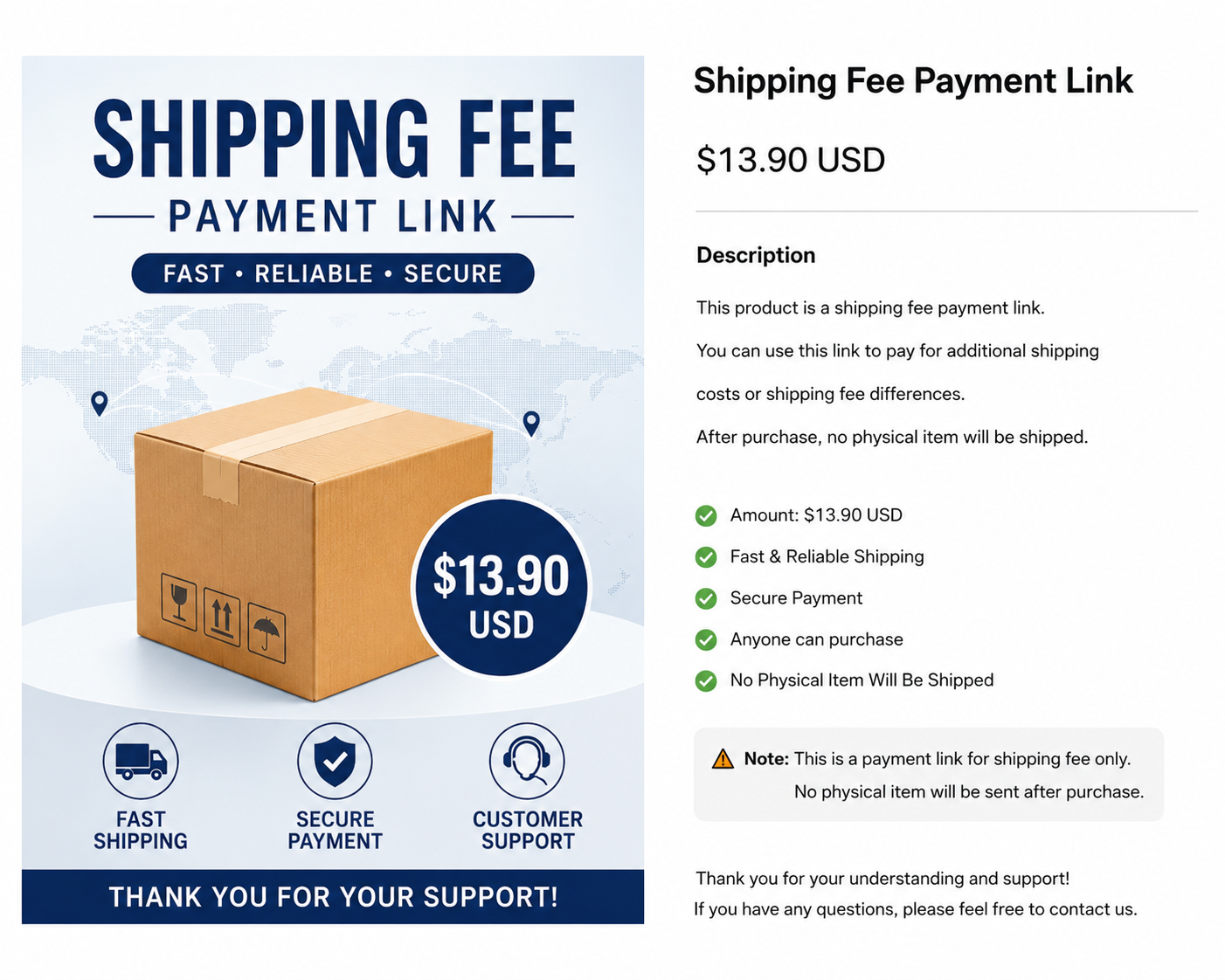 Shipping Fee Payment Link