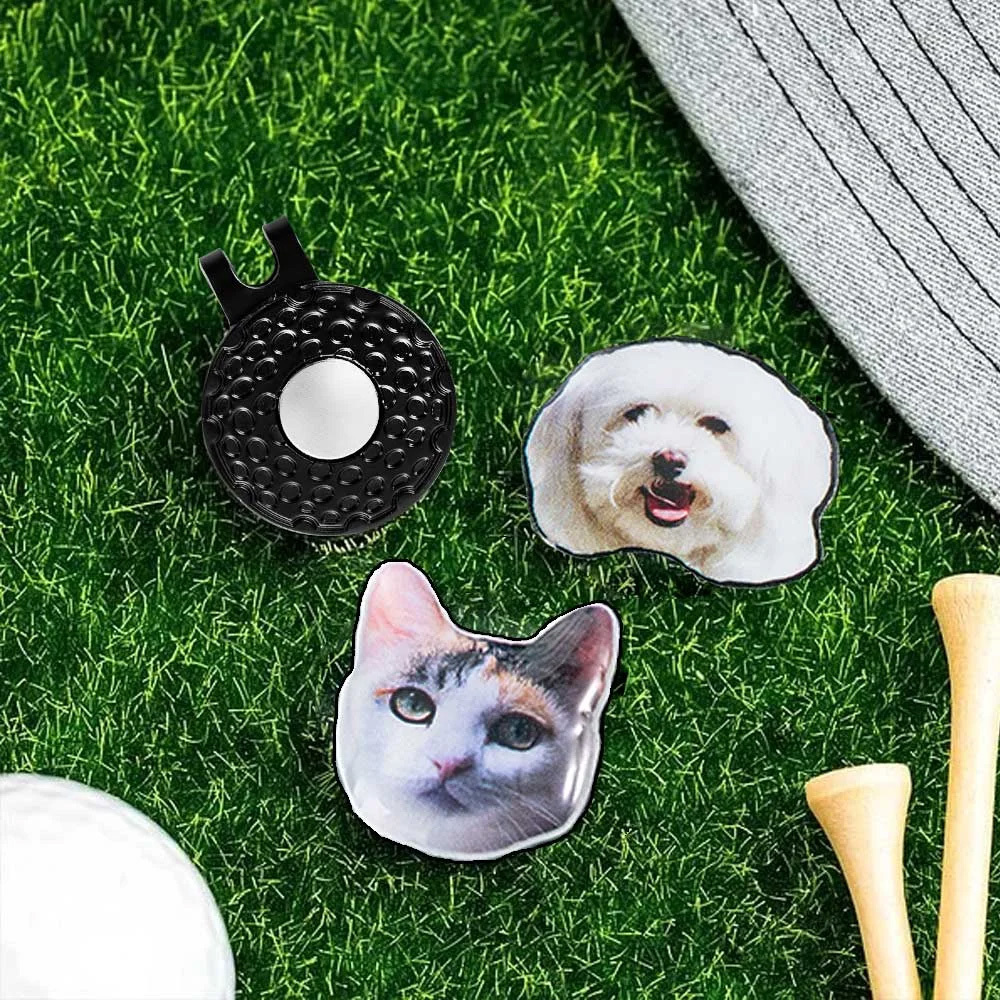 Personalized Photo Golf Ball Marker with Magnetic Hat Clip with Name Birthday Father's Day Gift for Golf Lover