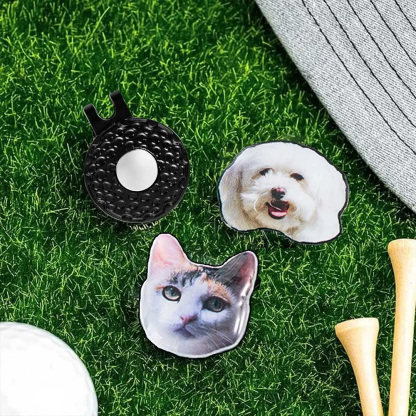 Personalized Photo Golf Ball Marker with Magnetic Hat Clip with Name Birthday Father's Day Gift for Golf Lover