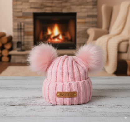Personalized Name Kid Pom Pom Hat Personalized Baby Beanie,Newborn Baby Beanie Hat Toddler Hat Kids Engraved Name Winter Hat Baby First Christmas Gift