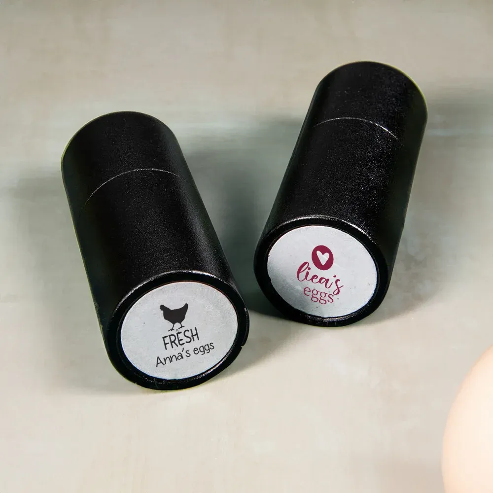 Personalized Chicken Silhouette Pattern Egg Stamp Farm Egg Label with Text and Box Birthday Mother's Day Father's Day Gift for Family Farmer Breeder