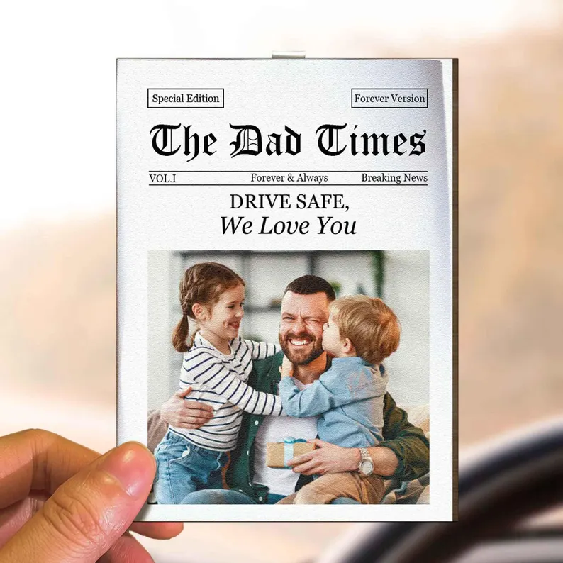 Personalized The Dad Times Drive Safe Car Visor Clip, Daddy We Love You Sun Visor Clip, Father's Day Gift For Him, Custom Husband Car Decor