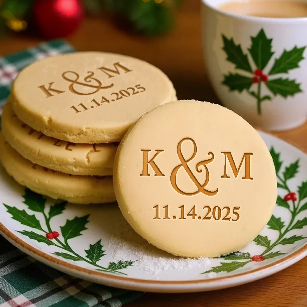 Personalized Wedding Initials and Date Cookie Stamp