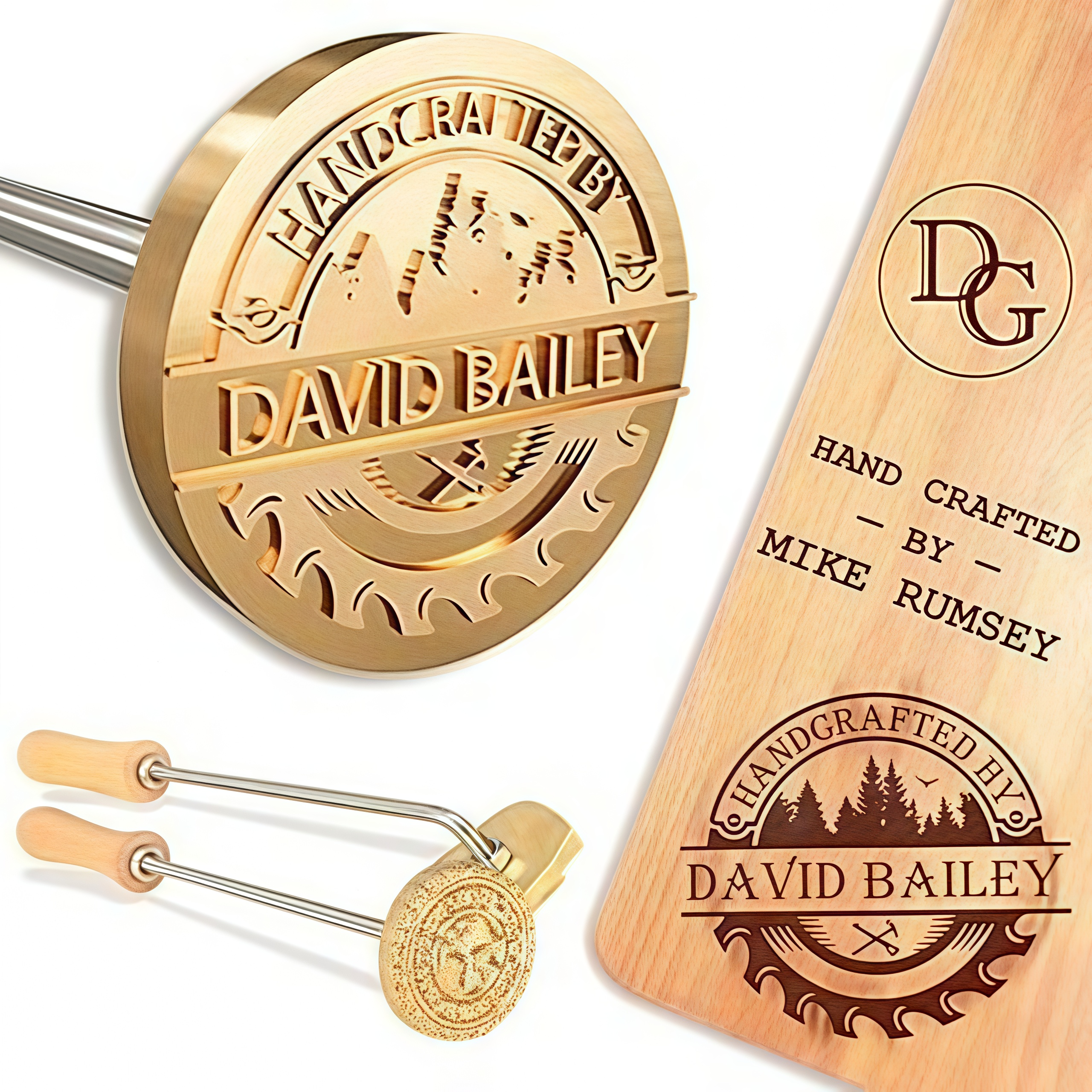 Custom Wood Branding Iron – Personalized Logo Temperature-Controlled Wood Burning Stamp with Electric and Manual Options, Metal Branding Iron for Leather, Food, Meat, and Letter Designs, Gifts for Weddings & Handcraft