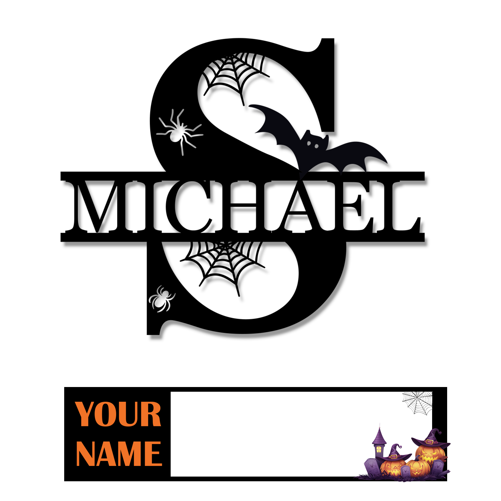 Personalize Halloween Letter Metal Sign Halloween Family Name Sign Spooky Last Name Letter Monogram Custom Metal Fall Autumn Home Decor
