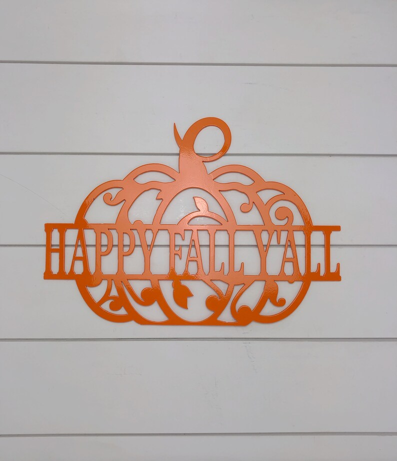 Happy Fall Yall Pumpkin Metal Sign, Fall Door Hanger, Fall Wreath, Fall Decor, Metal Signs, Home Decor, Gift Ideas, Holiday