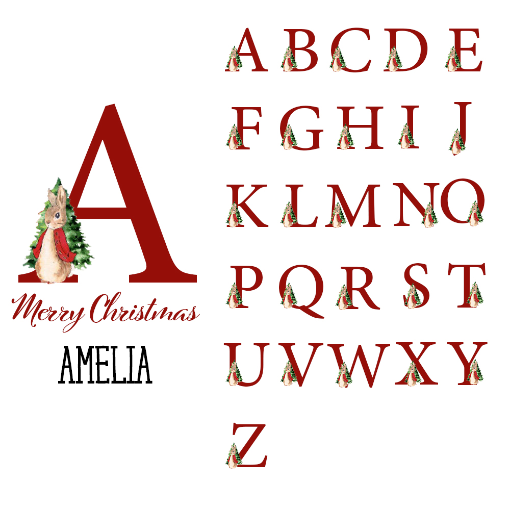 Personalized Christmas Santa Sack with Name & Initial, Custom Cotton Gift Bag with Santa Claus, Holiday Gift Sack