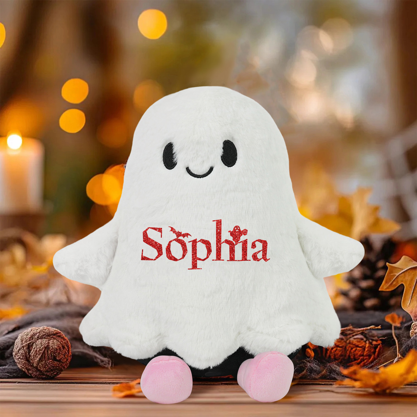 Custom Halloween Ghost Plush, Personalized My First Halloween Stuffed Animal, Soft Ghost Toy Gift for Baby Girls Boys Kids