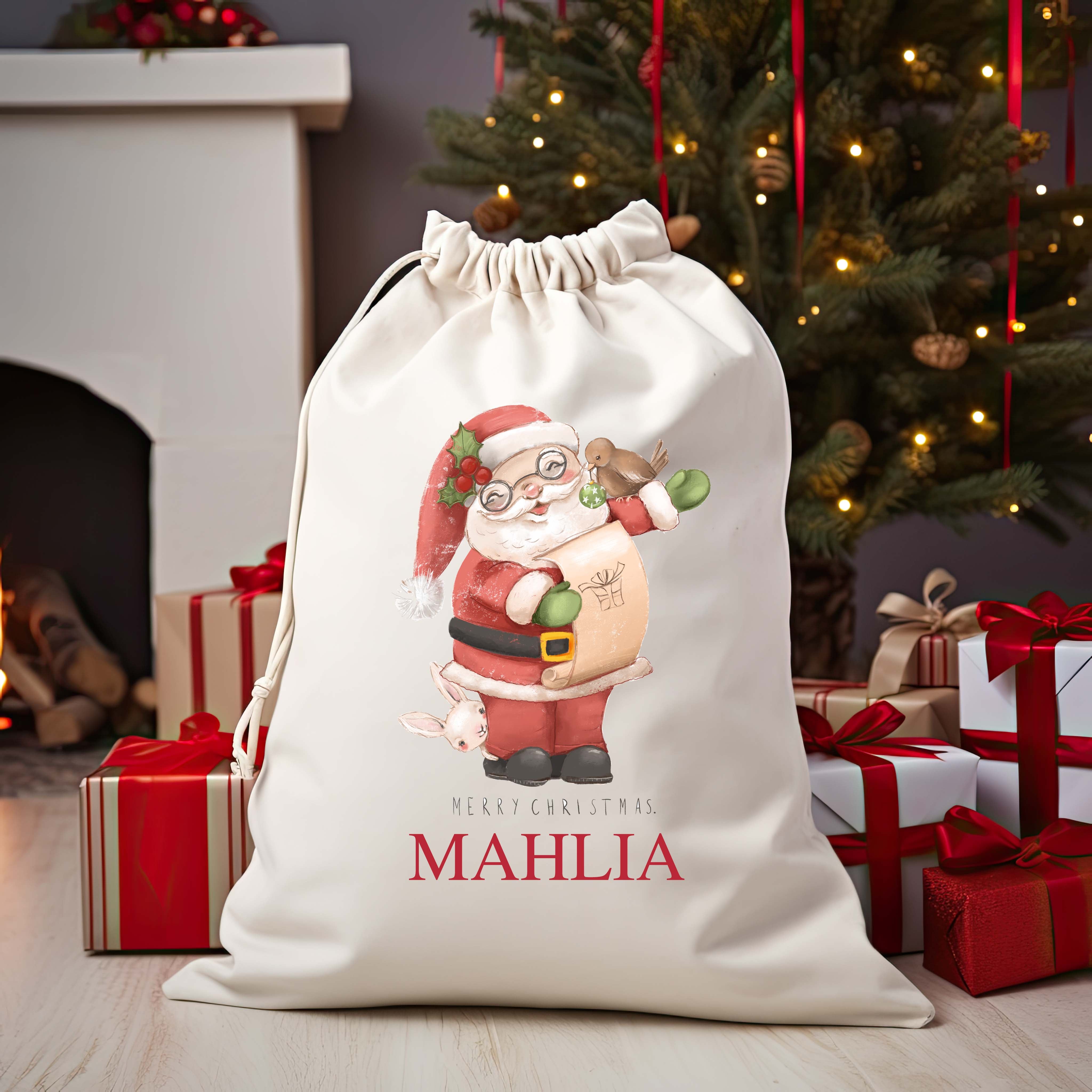 Christmas Santa Bag Christmas Presents Bag Christmas Gift Sack Personalized Kids Sack First Christmas Gift Christmas Santa Sack