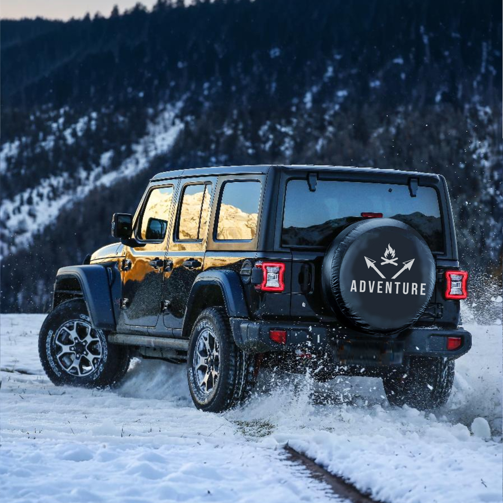 Custom Spare Tire Cover - Personalized Wheel Tire Cover Protectors Add Your Photo Logo Design, PVC Waterproof Universal Tire Covers with Camera Hold for Jeep Wrangler Trailer RV SUV All Vehicle