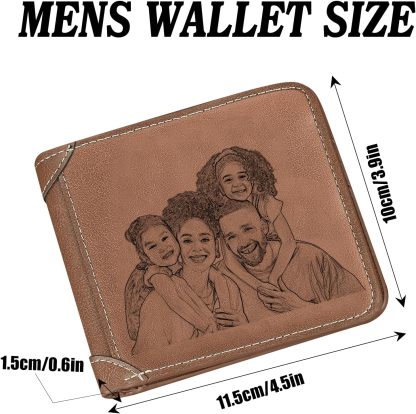 Personalized Photo Wallets for Men, Custom Name Mens Wallets for Him Boyfriend Husband Dad Men, Personalized Gifts Engraved Photo Name Text Wallets for Birthday Anniversary