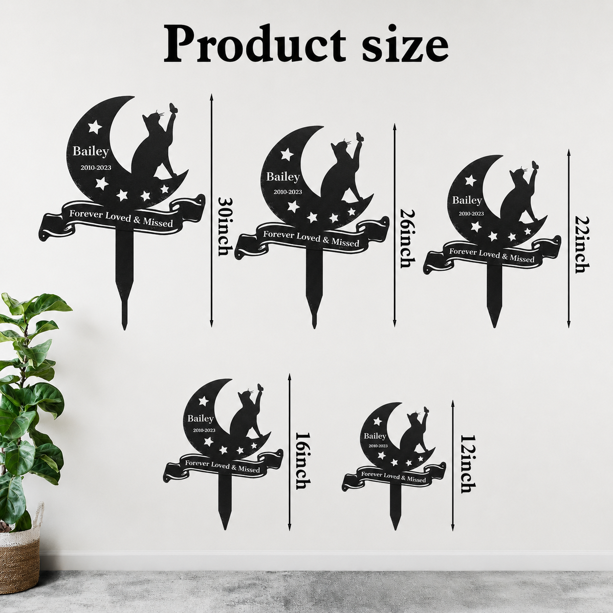 Personalized Butterfly Cat Memorial Grave Marker, Custom Memorial Cat Garden Stake Metal Pet Grave Marker, Customized Cat Grave Marker Memorial Plaque Garden Cemetery Decoration