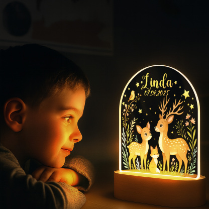 Baby Bear Pink Moon Nightlight, Kids Custom Name Lights,Kids Bedroom Nightlight