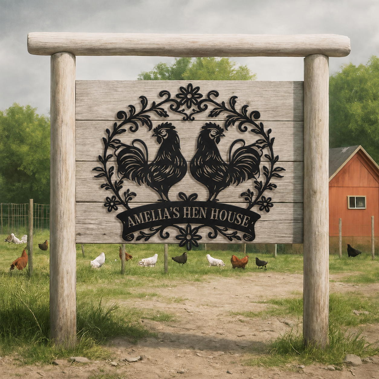 Chicken Coop Sign,Hen House Sign Custom,Metal Chicken Sign,Personalized Chicken Farm Sign,Farm Decor,Farmhouse Decor,Our Little Coop Sign