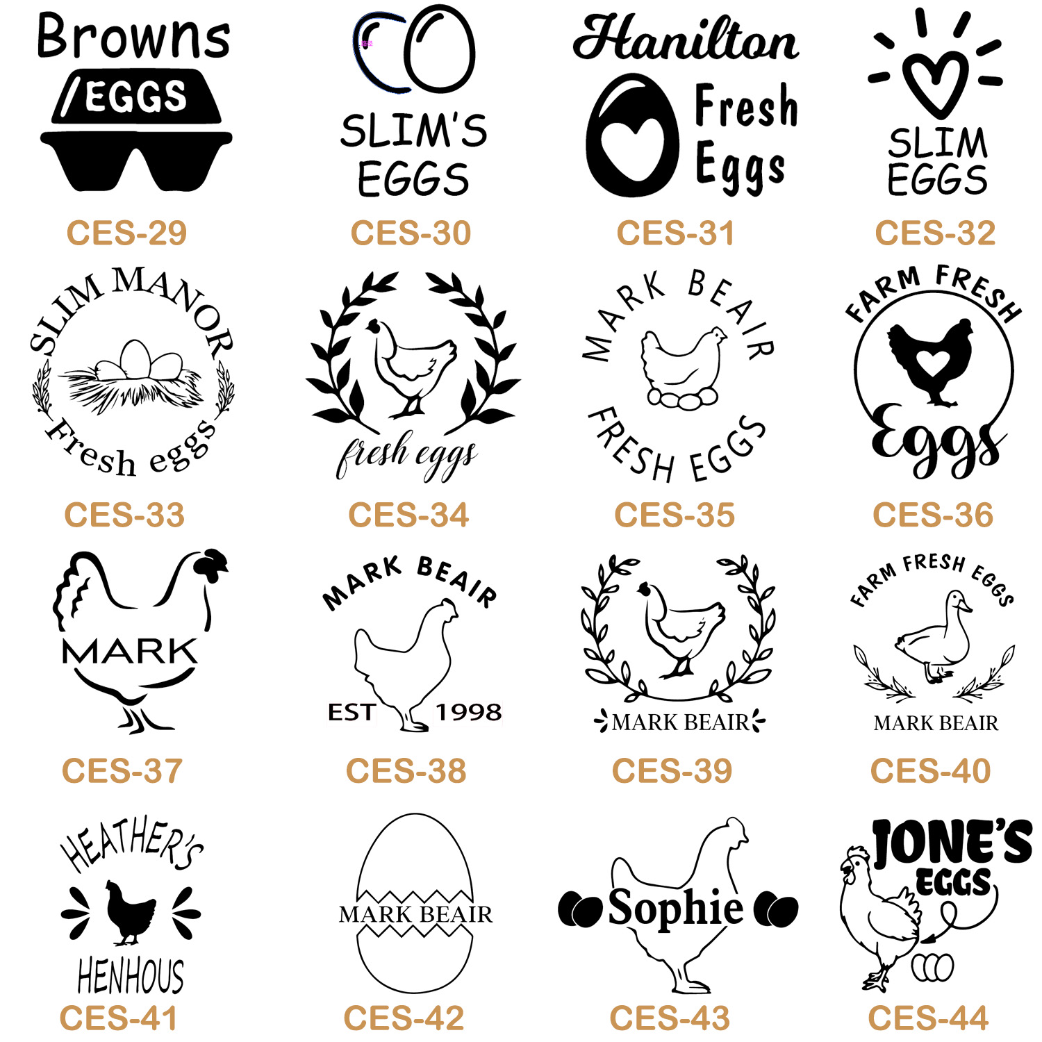 Custom Egg Stamp with Ink Pad ,Personalized for Chicken or Duck Eggs