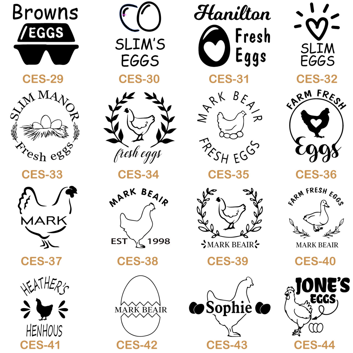Custom Egg Stamp with Ink Pad ,Personalized for Chicken or Duck Eggs