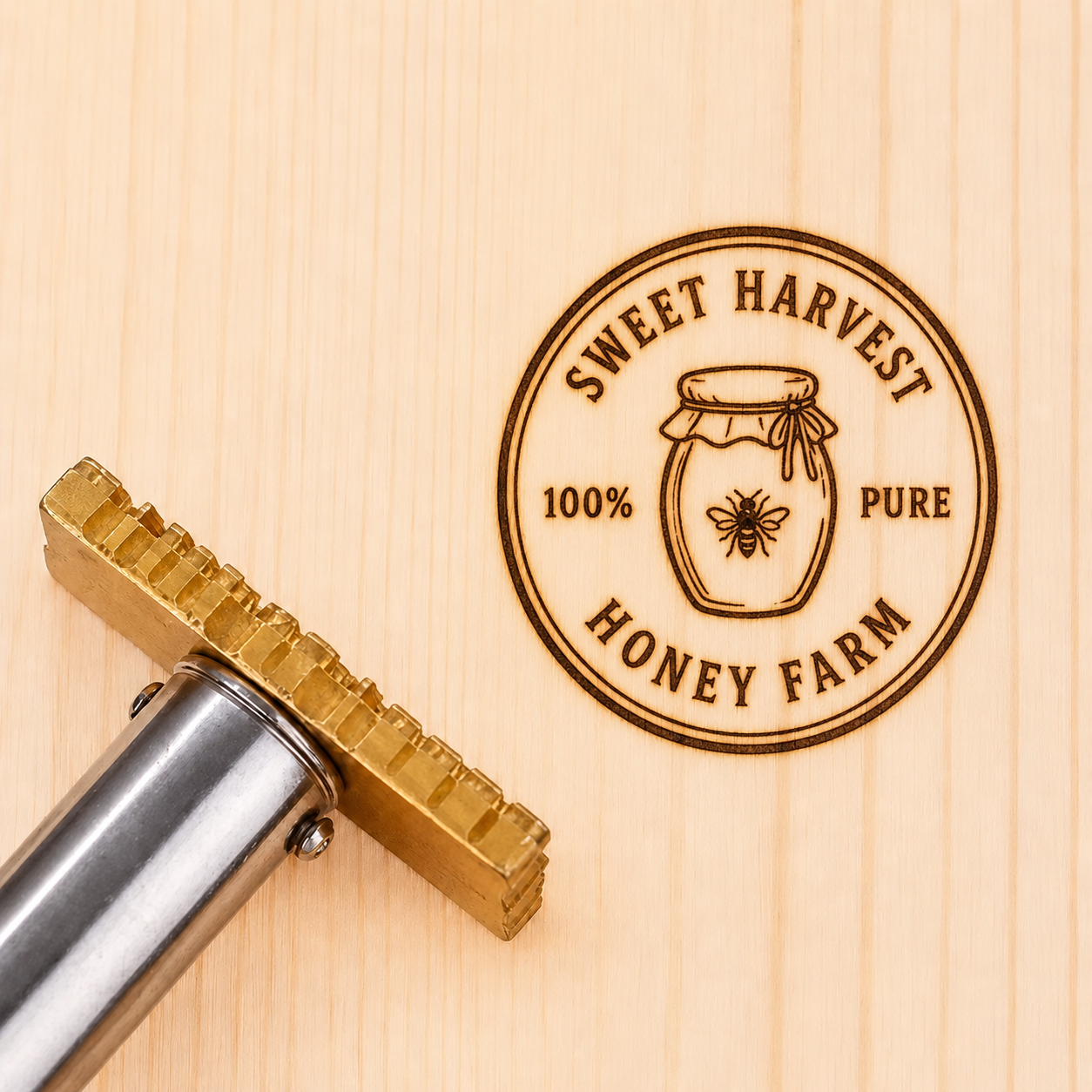 Custom Logo Branding Iron for Wood & Leathercraft – Beehive Stamp Tool for Personalized Gifts & Keepsakes