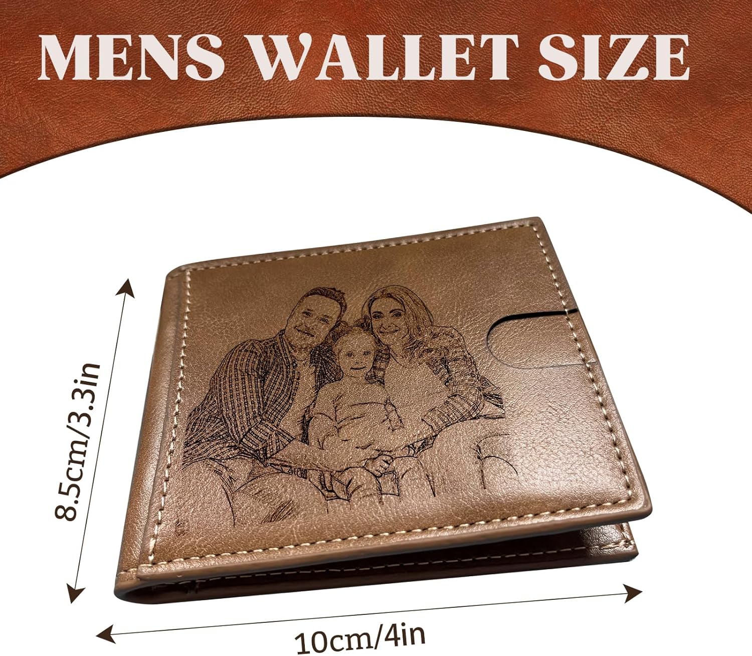 Custom Wallet for Men, Personalized Engraved Men's Wallet, Long Leather Men Wallet with Photo Name for Anniversary Birthday Wedding, Personalized Gifts for Him Dad Husband Groomsman Boyfriend