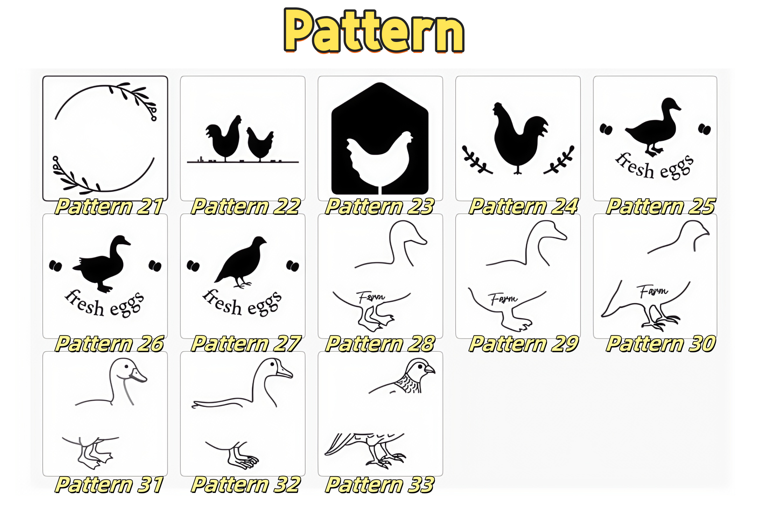 Personalized Chicken Silhouette Pattern Egg Stamp Farm Egg Label with Text and Box Birthday Mother's Day Father's Day Gift for Family Farmer Breeder