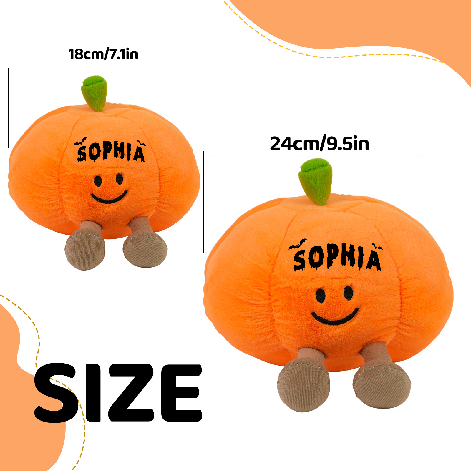 Custom Halloween Ghost Plush, Personalized My First Halloween Stuffed Animal, Soft Ghost Toy Gift for Baby Girls Boys Kids