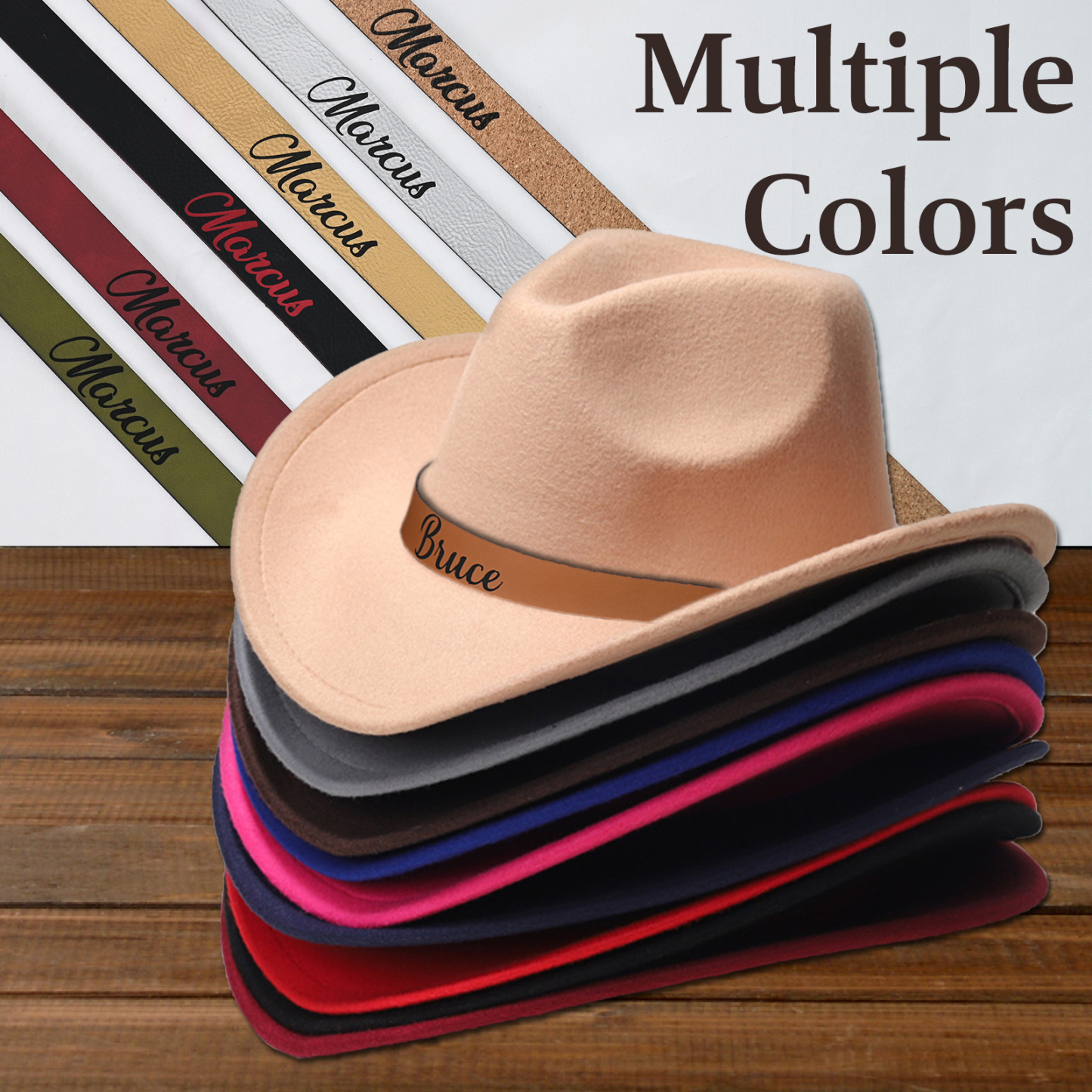 Personalized Toddler Cowboy Hat, Custom Western Hat for Kid Ages 4-8, Leather Hatband Cowgirl Hats for Girls Boys