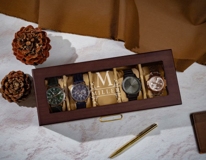 Watch Box Personalized Boyfriend Gift, Watch Case for Men, Gifts for Dad, Grandpa, Watch Storage Case, Christmas Gift for Husband