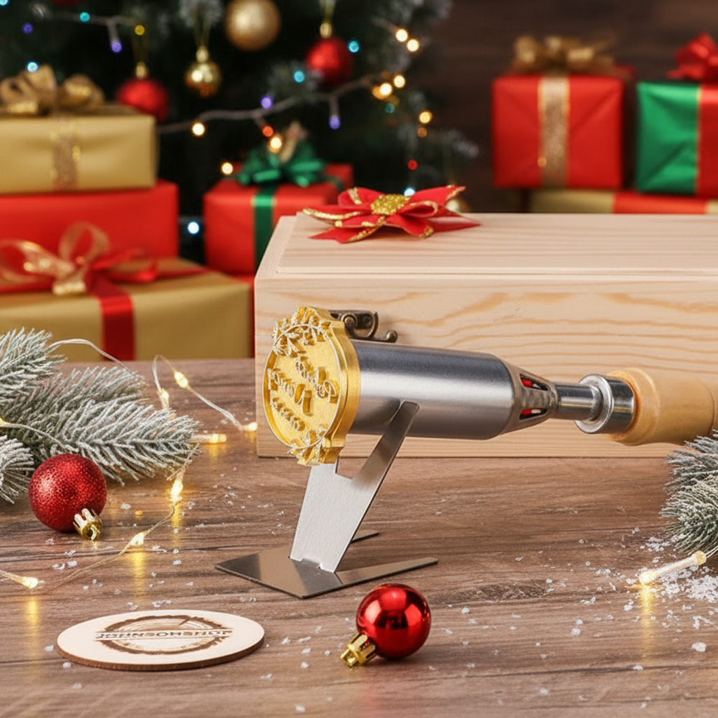 Custom Electric Branding Iron for Wood, Personalized Christmas Gift for Woodworkers, Engraved Logo Stamp Tool