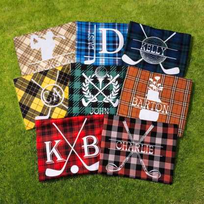 Personalized Golf Seat Cover | Custom Plaid Breathable Cart Cover | Golf Accessory Birthday Gift for Men, Grandpa,Players, Coaches
