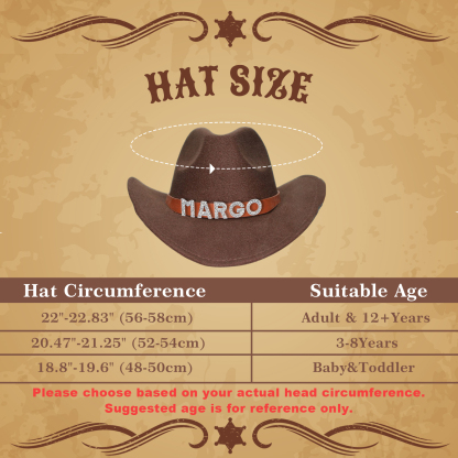Custom Toddler Cowboy Hat for Kids, Personalized Rhinestone Cowgirl Hat for Girls Boys, Sparkly Cowboy Hat for Women Men