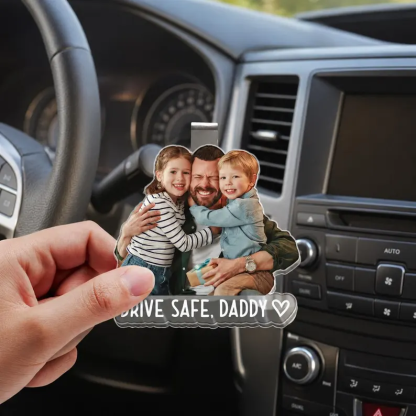Personalized 1st Father's Day Gift For Dad, Custom Photo Car Visor Clip, Baby Photo Car Sun Visor Clip, Drive Safe Daddy, Gift For Husband